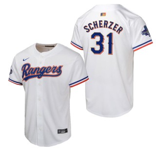 Youth Texas Rangers Max Scherzer White 2024 Gold Collection Limited Player Jersey