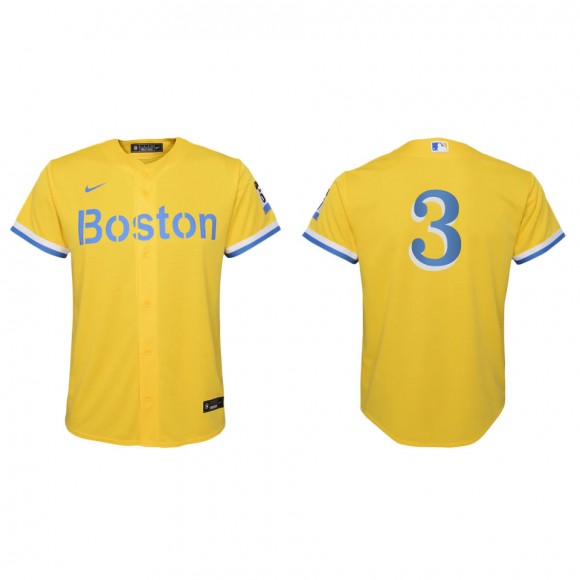 Youth Boston Red Sox Reese McGuire Gold Light Blue City Connect Replica Jersey