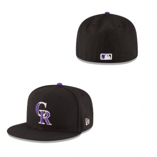 Youth Colorado Rockies Black Authentic Collection 59FIFTY Fitted Hat