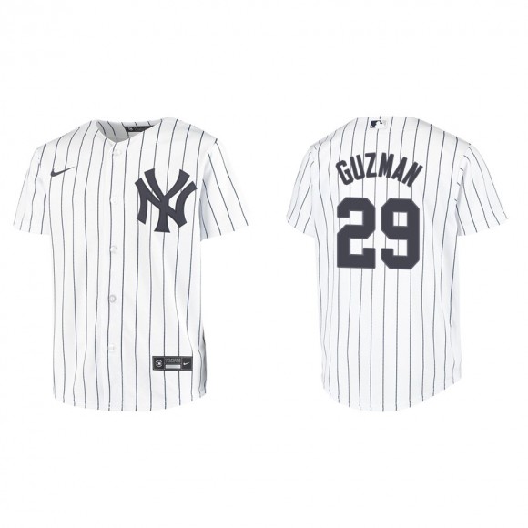 Youth Yankees Ronald Guzman White Replica Home Jersey