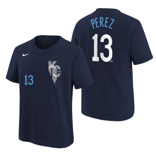 Youth Kansas City Royals Salvador Perez Navy 2022 City Connect T-Shirt