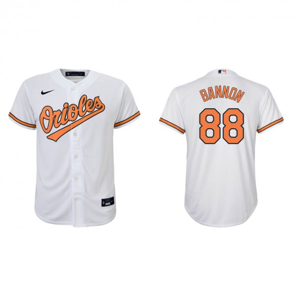 Youth Orioles Rylan Bannon White Replica Home Jersey