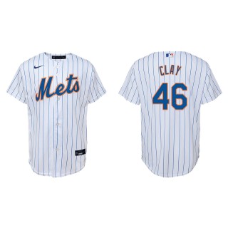 Youth New York Mets Sam Clay White Replica Home Jersey