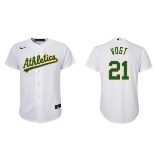 Youth Athletics Stephen Vogt White Replica Home Jersey