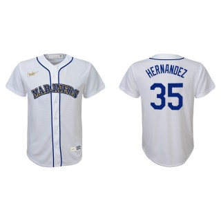 Youth Seattle Mariners Teoscar Hernandez White Cooperstown Collection Jersey