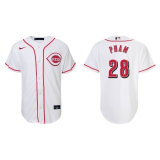 Youth Reds Tommy Pham White Replica Home Jersey