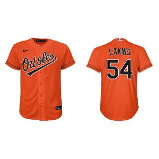 Youth Baltimore Orioles Travis Lakins Orange Replica Jersey