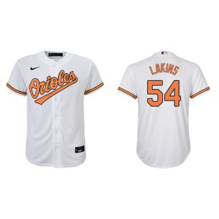 Youth Baltimore Orioles Travis Lakins White Replica Home Jersey