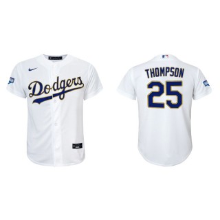 Youth Los Angeles Dodgers Trayce Thompson White Gold Gold Program Replica Jersey