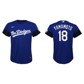 Youth Yoshinobu Yamamoto Los Angeles Dodgers Royal City Connect Jersey