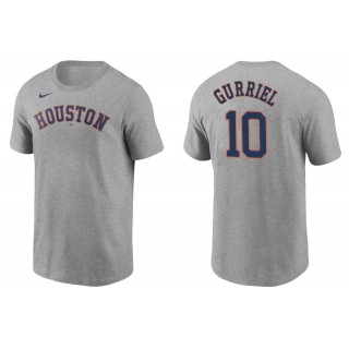 Men's Houston Astros Yulieski Gurriel Gray Name & Number T-Shirt