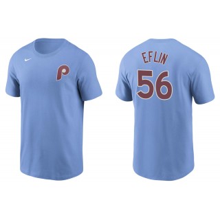 Men's Philadelphia Phillies Zach Eflin Light Blue Name & Number T-Shirt