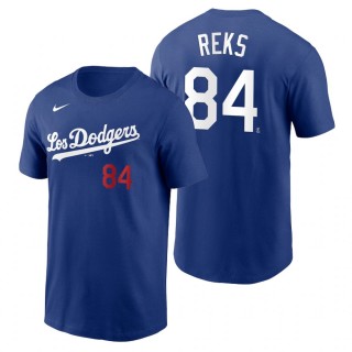 Los Angeles Dodgers Zach Reks Royal 2021 City Connect Name Number T-Shirt